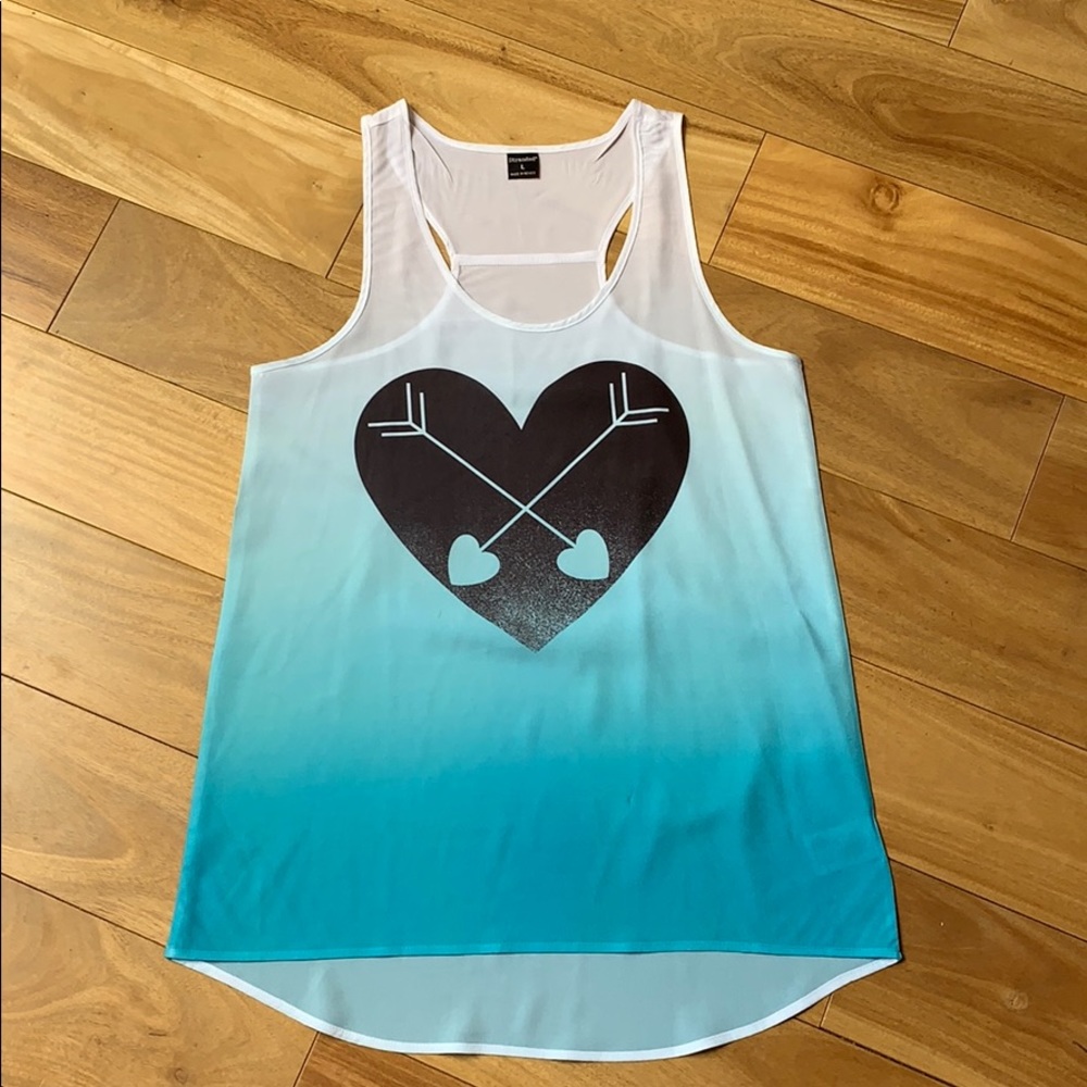 Stranded brand sheer tank top